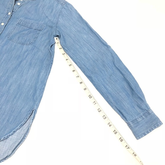 LOFT Chambray 'The Softened' 1/2 Button Front Top - Picture 6 of 8